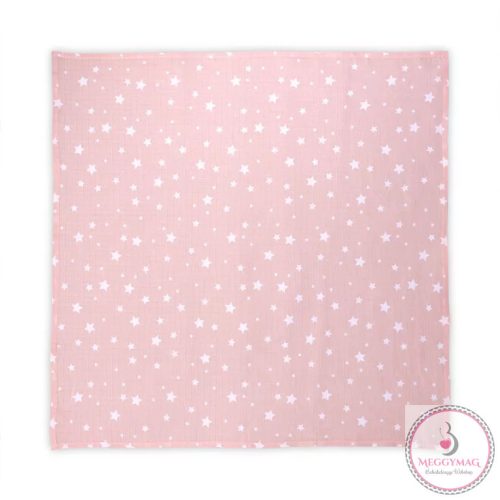 Lorelli Muszlin takaró / textil pelenka 80x80 cm - Rose with Stars 