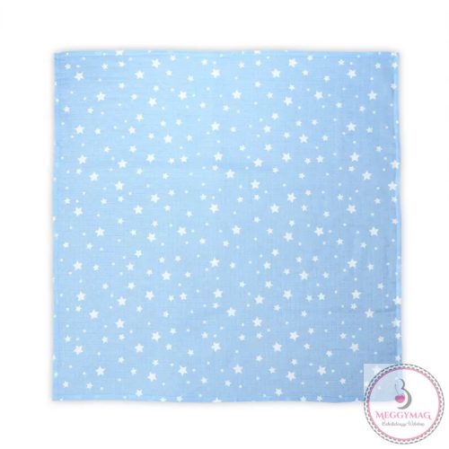 Lorelli Muszlin takaró / textil pelenka 80x80 cm - Blue with Stars 